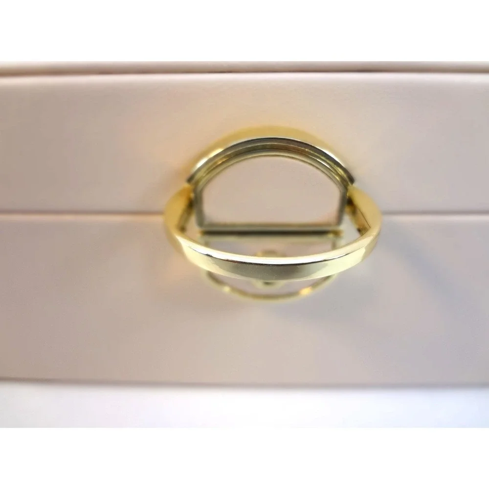 Vlando Pink Faux Leather Jewelry Box with‎ Lock and Key Removable Tray